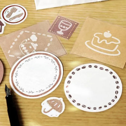 Writable Memo Stickers - Brown - Techo Treats