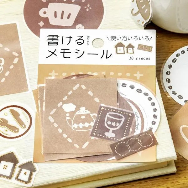 Writable Memo Stickers - Brown - Techo Treats