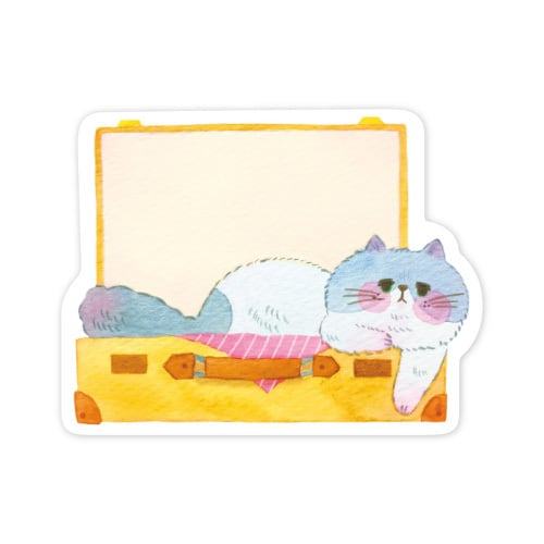 Yoko Die-cut Mini Card - Cat in Basket - Papier Platz - Default Title by Techo Treats Stationery