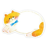 Yoko Die-cut Mini Card - Lying Cat - Papier Platz - Default Title by Techo Treats Stationery