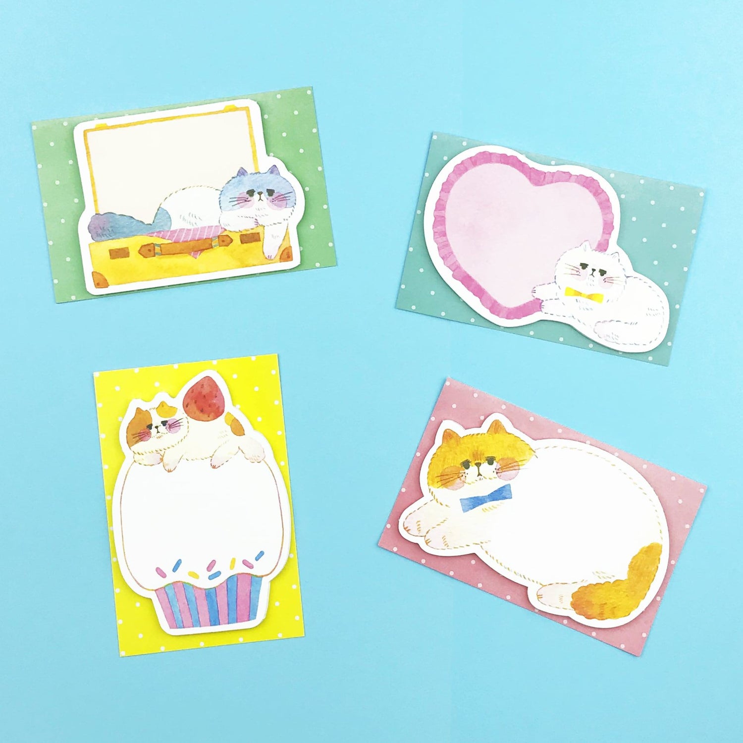Yoko Die-cut Mini Card - Lying Cat - Papier Platz - Default Title by Techo Treats Stationery