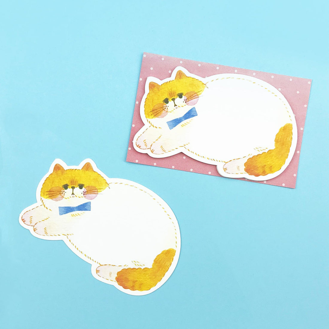 Yoko Die-cut Mini Card - Lying Cat - Techo Treats