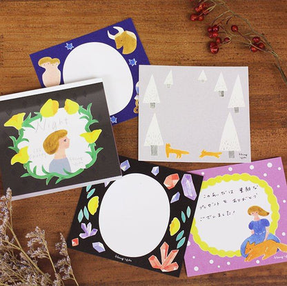 Yuka Hiiragi Block Memo - Night - cozyca products - Default Title by Techo Treats Stationery