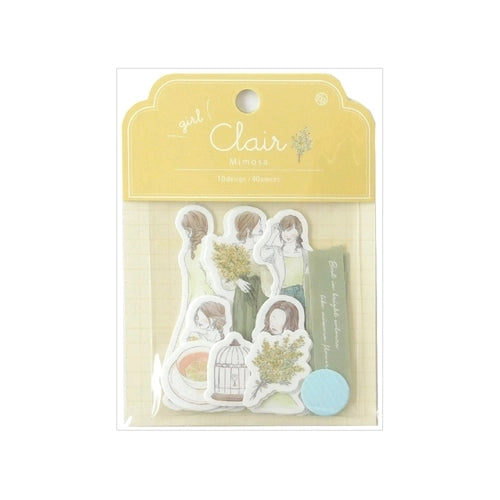 Z&amp;K Clair Seal Girl Flake Stickers - Mimosa - Default Title by Techo Treats Stationery