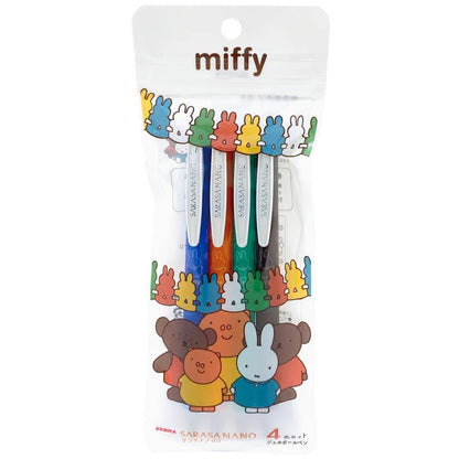 ZEBRA (Limited) miffy Sarasa Nano 0.3mm Gel Pen 4-color Set (C) - miffy and Friends - Default Title by Techo Treats Stationery