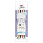 ZEBRA (Limited) Picture Book Series CLiCKART Water-based Marker - 4-color Set C - Default Title by Techo Treats Stationery