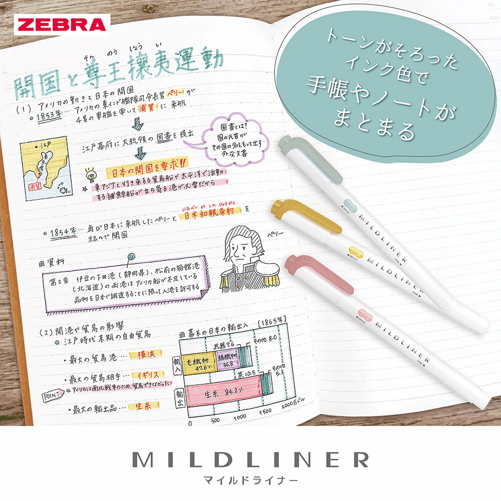 ZEBRA MILDLINER Highlighter - Calm Mild 5-Color Set