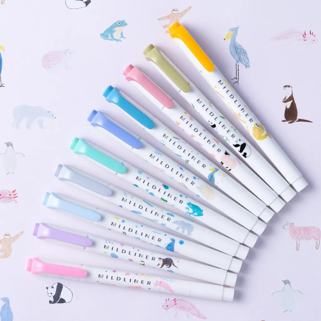 ZEBRA MILDLINER Highlighter - Limited Animal Pattern (10 colors) - MP - Mild Pink by Techo Treats Stationery