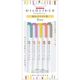 ZEBRA MILDLINER Highlighter - Soft Mild 5-Color Set - Default Title by Techo Treats Stationery