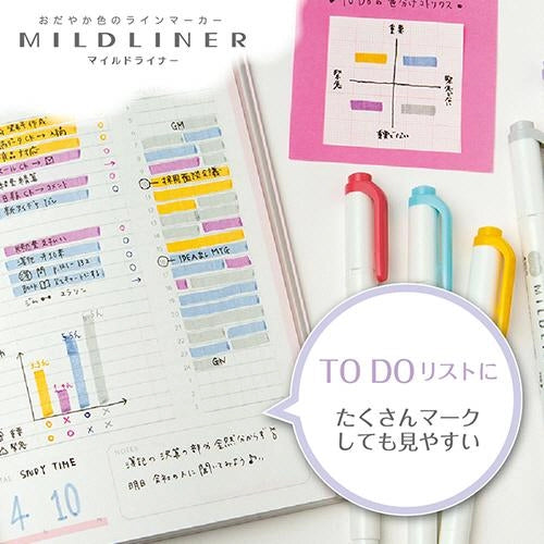 ZEBRA MILDLINER Highlighter - Soft Mild 5-Color Set - Default Title by Techo Treats Stationery
