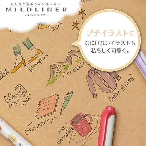 ZEBRA MILDLINER Highlighter - Soft Mild 5-Color Set - Default Title by Techo Treats Stationery
