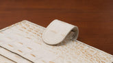 A6 International Crocodile Embossed Leather Planner - Cream White - Techo Treats