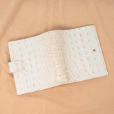 A6 International Crocodile Embossed Leather Planner - Cream White - Techo Treats