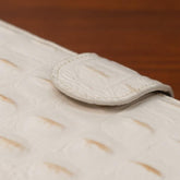 A6 International Crocodile Embossed Leather Planner - Cream White - Techo Treats