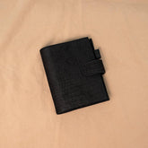 A6 International Crocodile Embossed Suede Leather Planner - Matte Black - Techo Treats