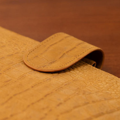 A6 International Crocodile Embossed Suede Leather Planner - Toffee - Techo Treats