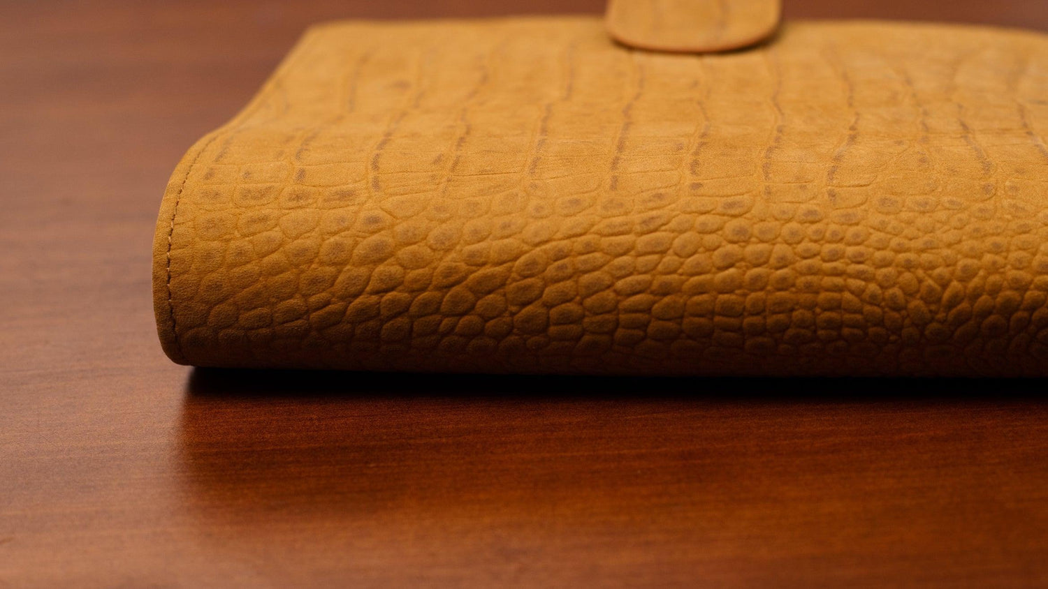 A6 International Crocodile Embossed Suede Leather Planner - Toffee - Techo Treats