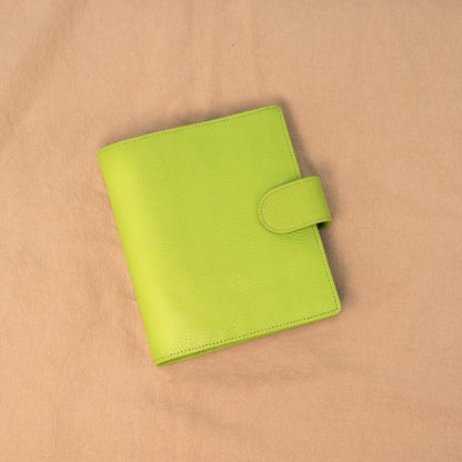 A6 International Lychee Grain Leather Planner - Lime Green - Techo Treats