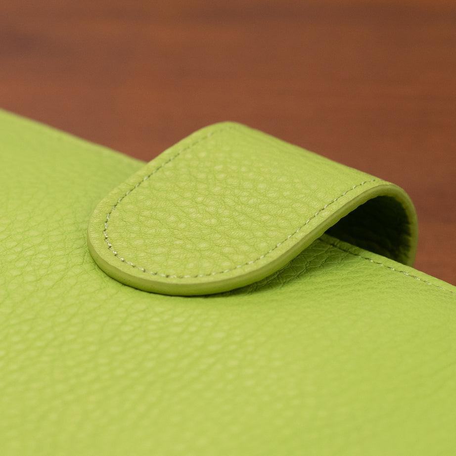 A6 International Lychee Grain Leather Planner - Lime Green - Techo Treats