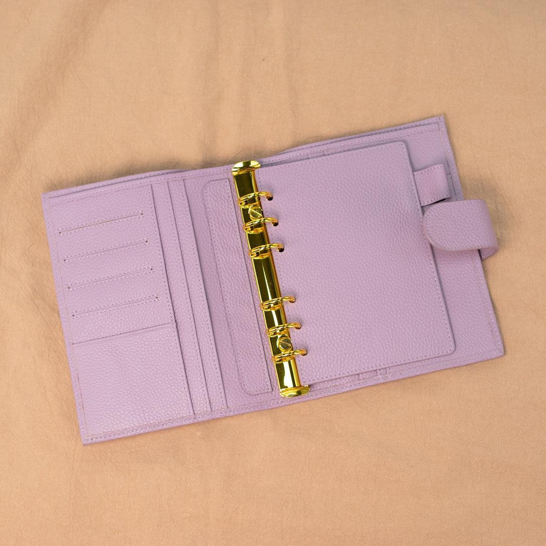 A6 International Lychee Grain Leather Planner - Violet Purple - Techo Treats