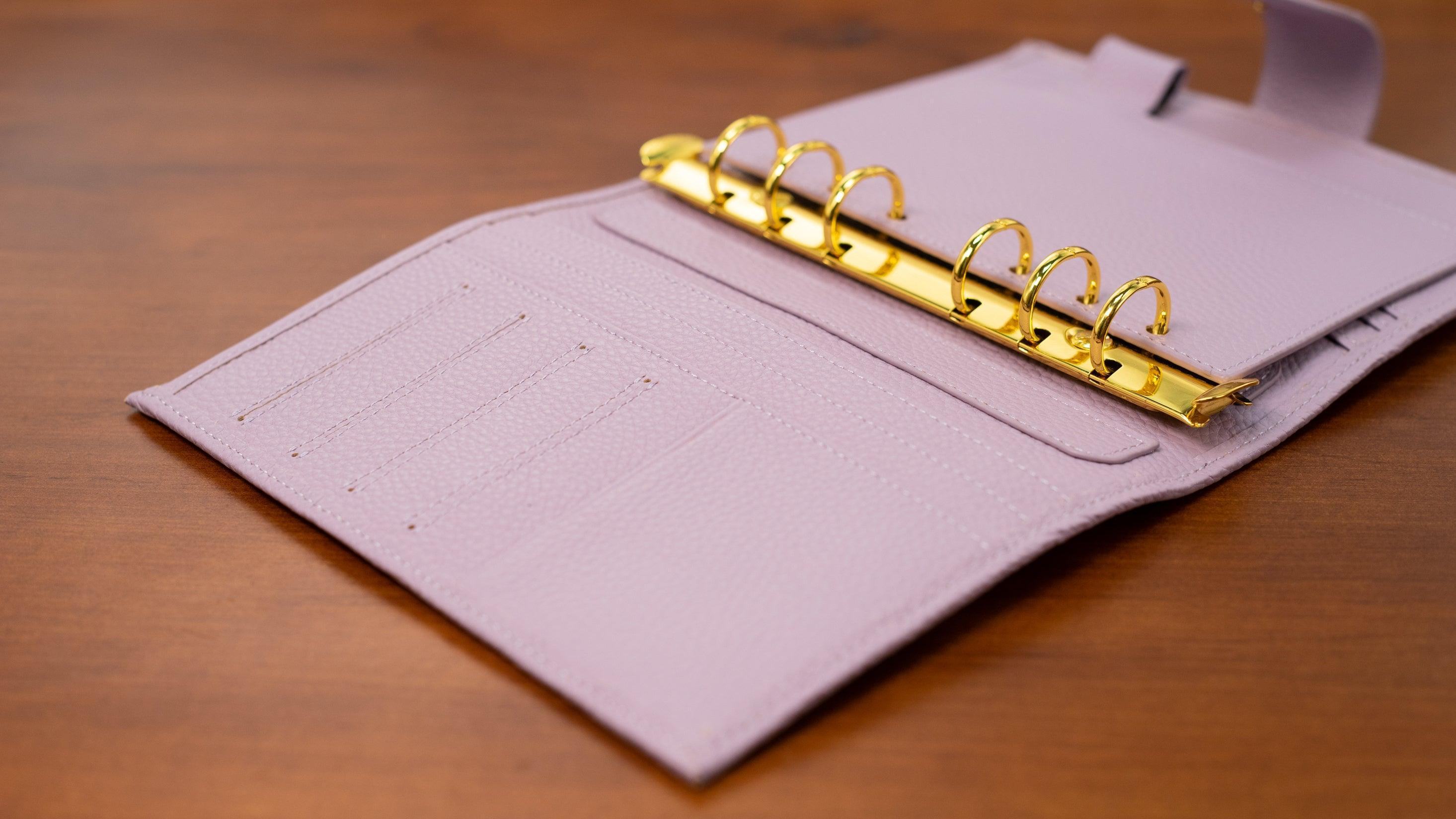 A6 International Lychee Grain Leather Planner - Violet Purple - Techo Treats