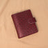 A6 International Ostrich Embossed Leather Planner - Burgundy x Cream White - Techo Treats