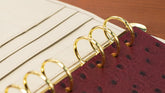 A6 International Ostrich Embossed Leather Planner - Burgundy x Cream White - Techo Treats