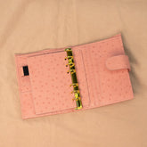 A6 International Ostrich Embossed Leather Planner - Rose Pink - Techo Treats