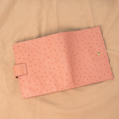 A6 International Ostrich Embossed Leather Planner - Rose Pink - Techo Treats