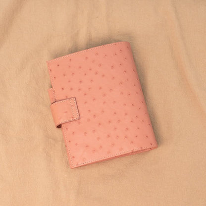 A6 International Ostrich Embossed Leather Planner - Rose Pink - Techo Treats