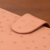 A6 International Ostrich Embossed Leather Planner - Rose Pink - Techo Treats