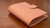 A6 International Ostrich Embossed Leather Planner - Rose Pink - Techo Treats