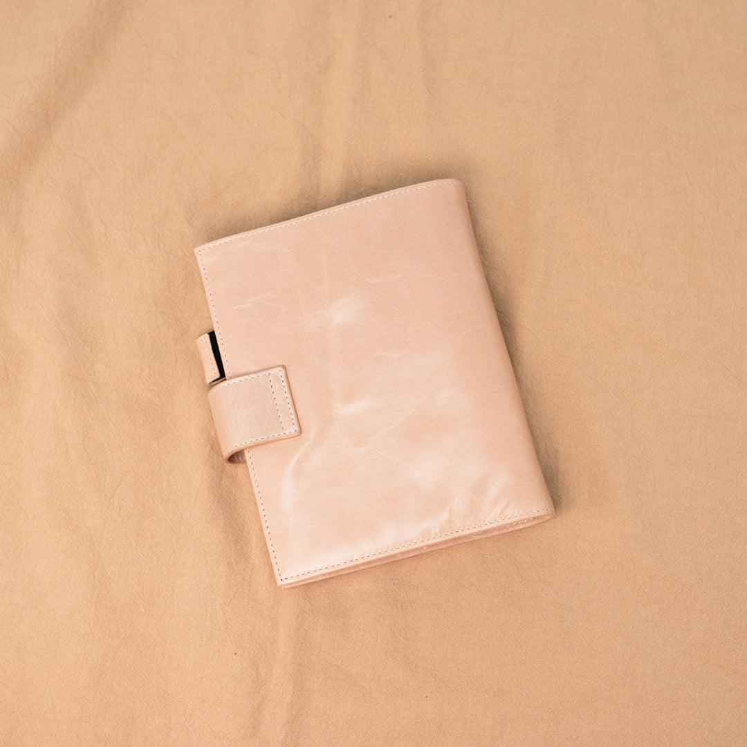 A6 International Waxy Leather Planner - Sakura Pink - Techo Treats