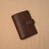 A6 Personal / Bible Lychee Grain Leather Planner - Chestnut (Dark Brown x Yellow) - Techo Treats