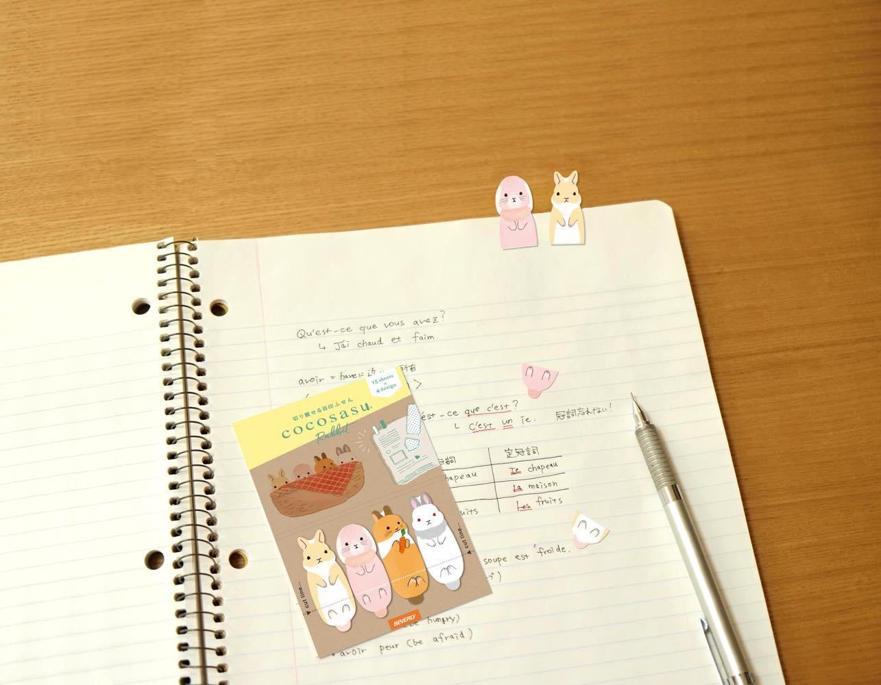 Beverly cocosasu Separable Sticky Notes - Animal (4 designs) - Cat by Techo Treats Stationery