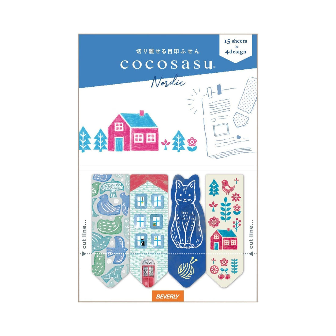 Beverly cocosasu Separable Sticky Notes - Nordic (2 designs) - Nosdic by Techo Treats Stationery