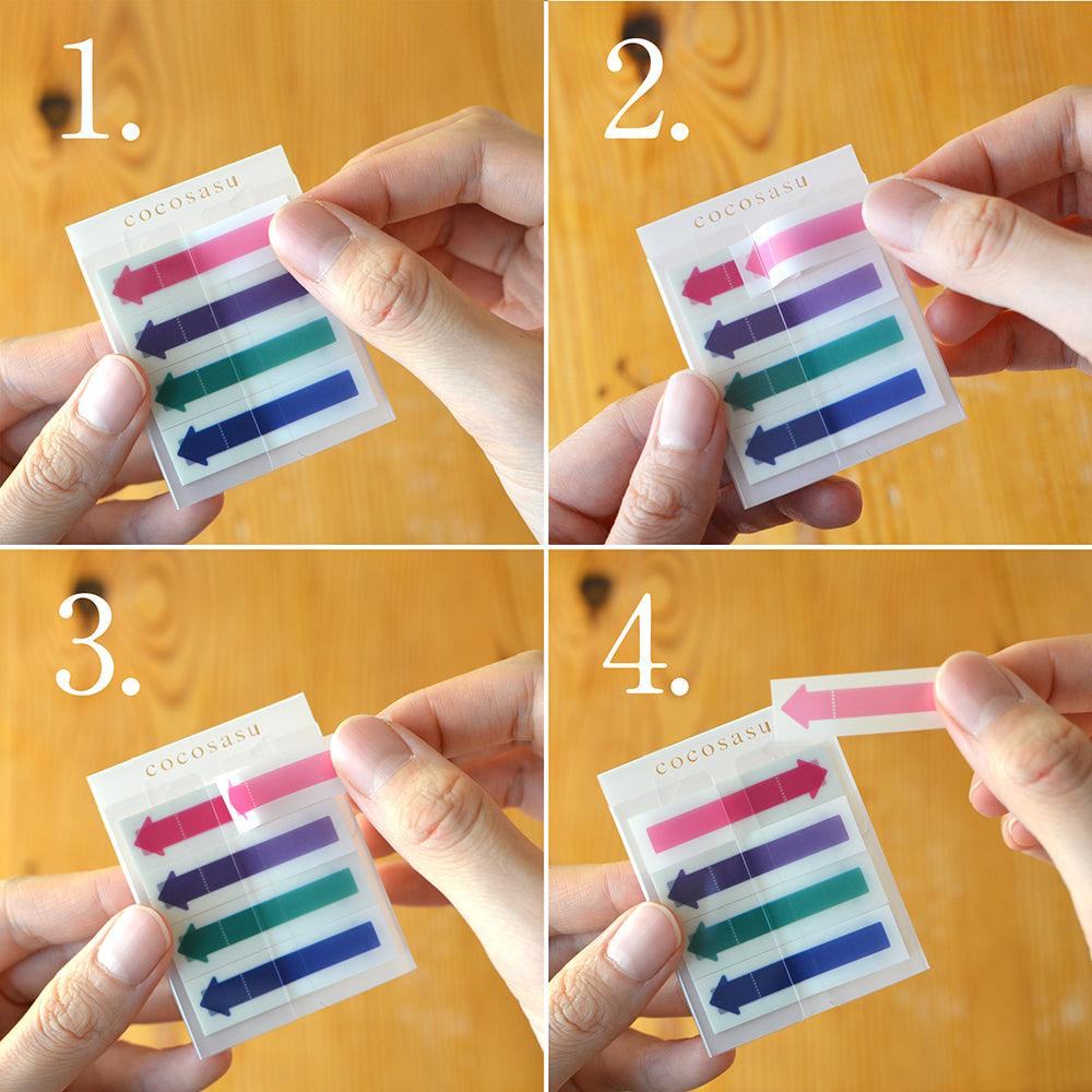 Beverly cocosasu Separable Sticky Notes with Clip - Arrows (3 designs) - Vivid by Techo Treats Stationery