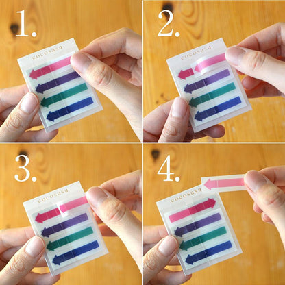 Beverly cocosasu Separable Sticky Notes with Clip - Arrows (3 designs) - Vivid by Techo Treats Stationery