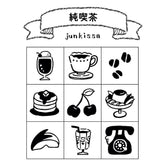 Beverly Planner Pal Rubber Stamp Set in Clear Case - Cafe - Default Title by Techo Treats Stationery
