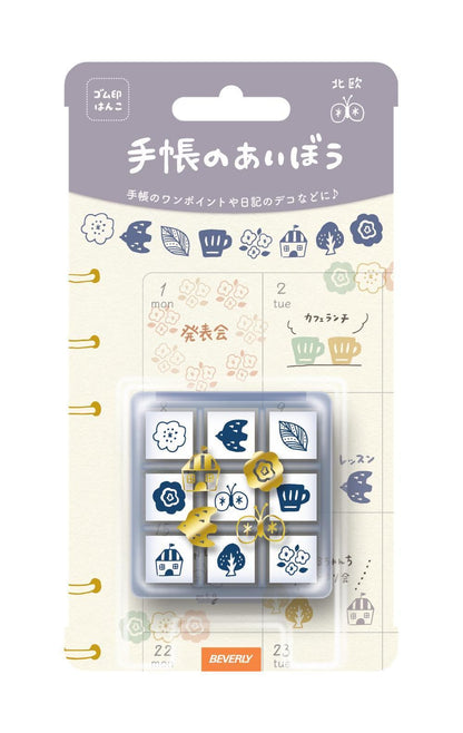 Beverly Planner Pal Rubber Stamp Set in Clear Case - Nordic - Default Title by Techo Treats Stationery