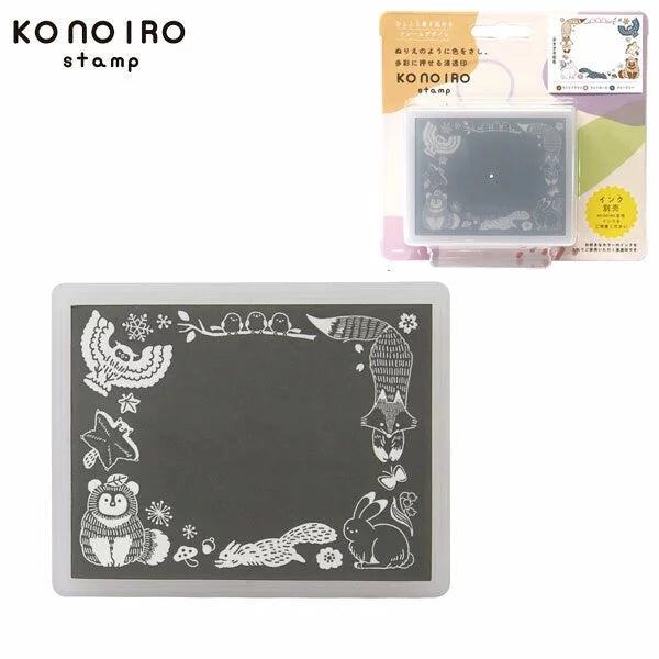 KONOIRO Paintable Penetrating Stamp - Forest Animal Pattern - Kodomo no Kao - Default Title by Techo Treats Stationery