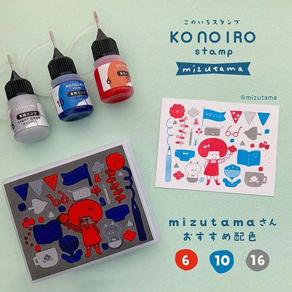 KONOIRO Paintable Penetrating Stamp x mizutama - Favorite Pattern - Kodomo no Kao - Default Title by Techo Treats Stationery