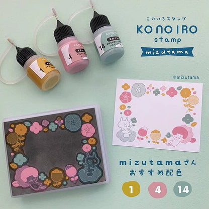 KONOIRO Paintable Penetrating Stamp x mizutama - Flower Frame - Techo Treats