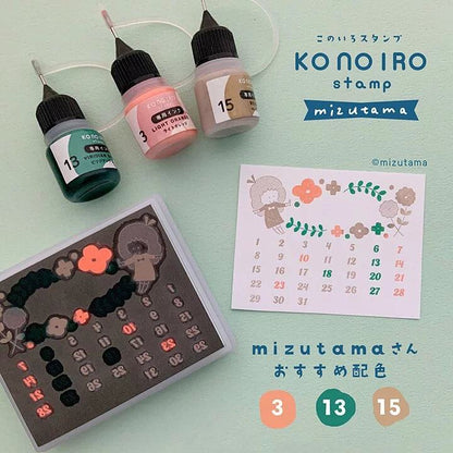 KONOIRO Paintable Penetrating Stamp x mizutama - Tokimeki Calendar - Techo Treats