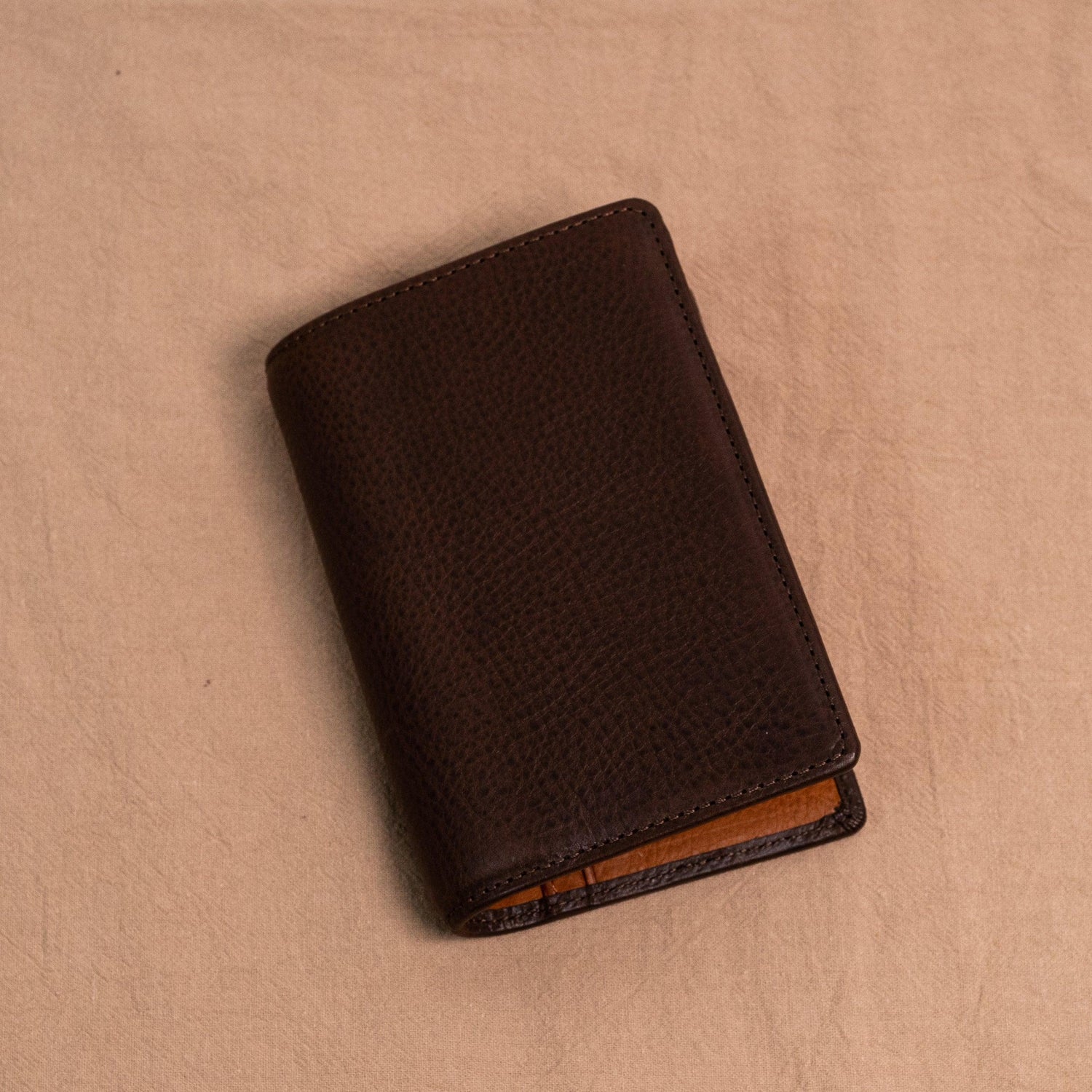 Micro 5 Narrow Minerva Box Leather Planner - Dark Brown x Cognac - Techo Treats