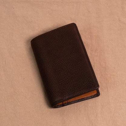 Micro 5 Narrow Minerva Box Leather Planner - Dark Brown x Cognac - Techo Treats