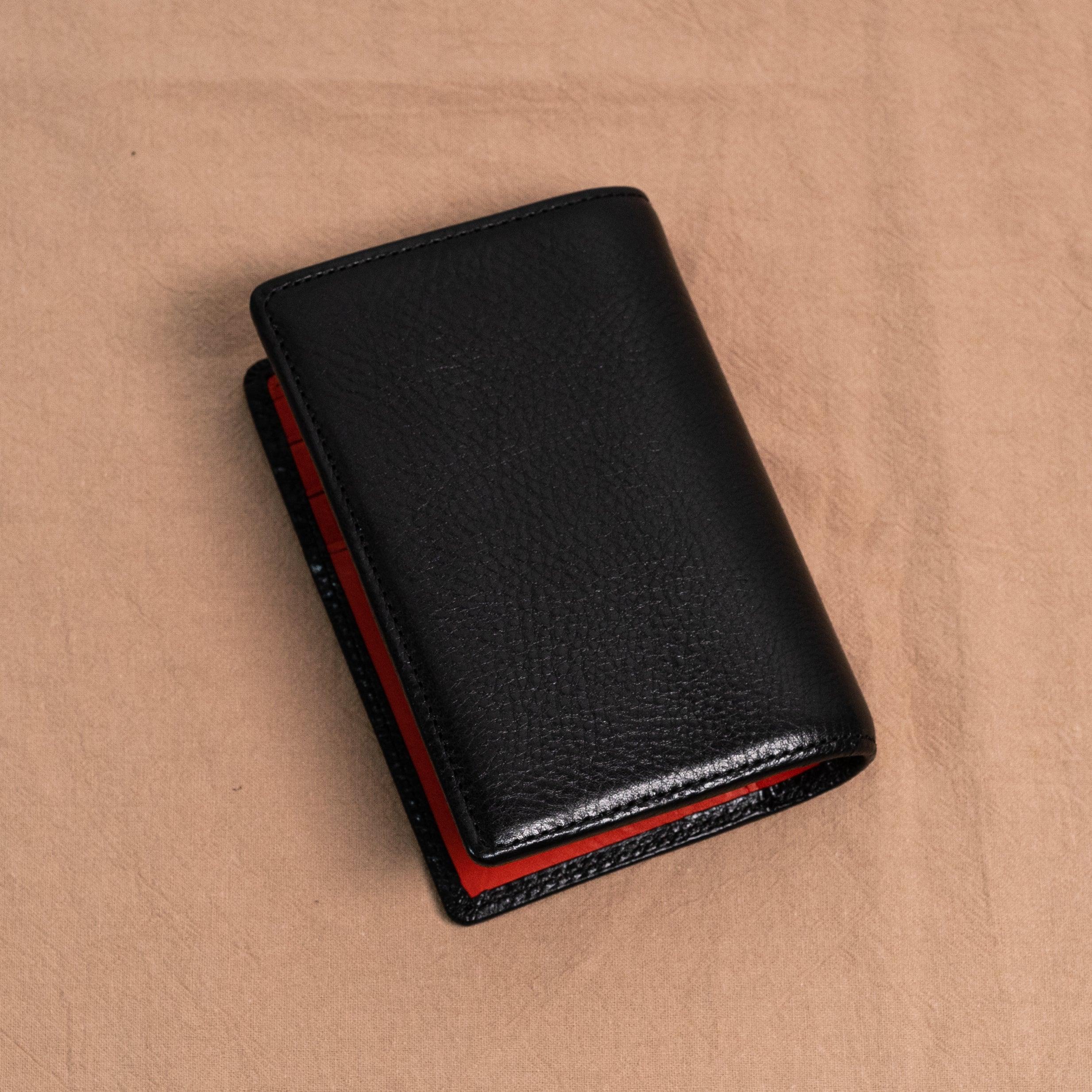Micro 5 Narrow Minerva Box Leather Planner - Lux Black x Lux Red - Techo Treats