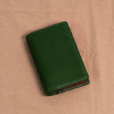 Micro 5 Narrow Minerva Box Leather Planner - Medium Green x Dark Red - Techo Treats