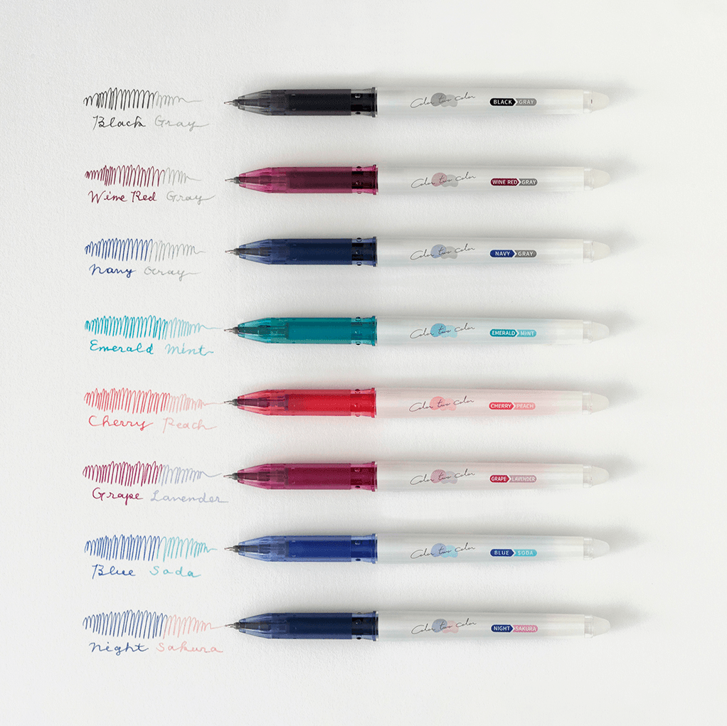 PILOT ILMILY Color two color - 0.4mm Color-changing Gel Pen (8 colors) - Black / Grey 黑 / 灰 by Techo Treats Stationery