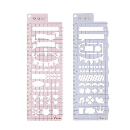 PILOT ILMILY Deco Template Ruler Vol.1 (2 designs) - Lavender by Techo Treats Stationery